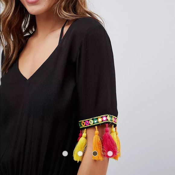 Akasa Tassel Trim Maxi Beach Dress - Picture 3 of 10